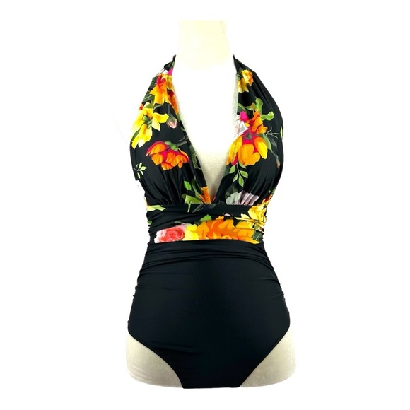 Cupshe Other - Cupshe | NWT XS Black Floral One Piece Swim Suit